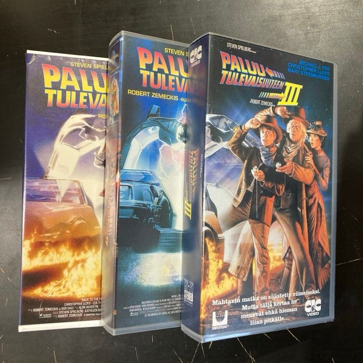 Paluu tulevaisuuteen 1-3 3xVHS (VG+/M-) -seikkailu/komedia-